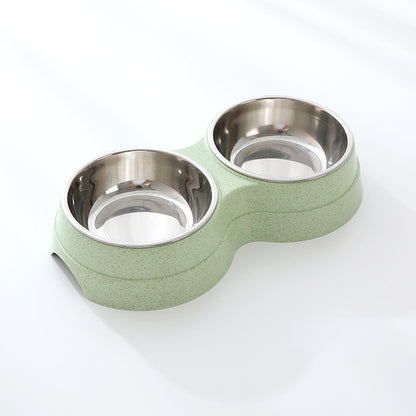 Double Pet Bowls Dog Food Water Feeder Stainless Steel Pet Drinking Dish Feeder Cat/Puppy Feeding Supplies