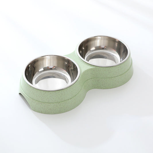 Double Pet Bowls Dog Food Water Feeder Stainless Steel Pet Drinking Dish Feeder Cat/Puppy Feeding Supplies