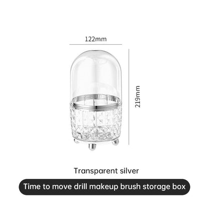 Rotating makeup brush cashier box home desktop large capacity covered dustproof separate receiving box