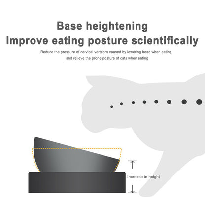 Pet Bowl Feeder Cat Bowl Pet Stainless Steel Dog Bowl Adjustable Inclined Cat Bowl Inclined Water Bowl