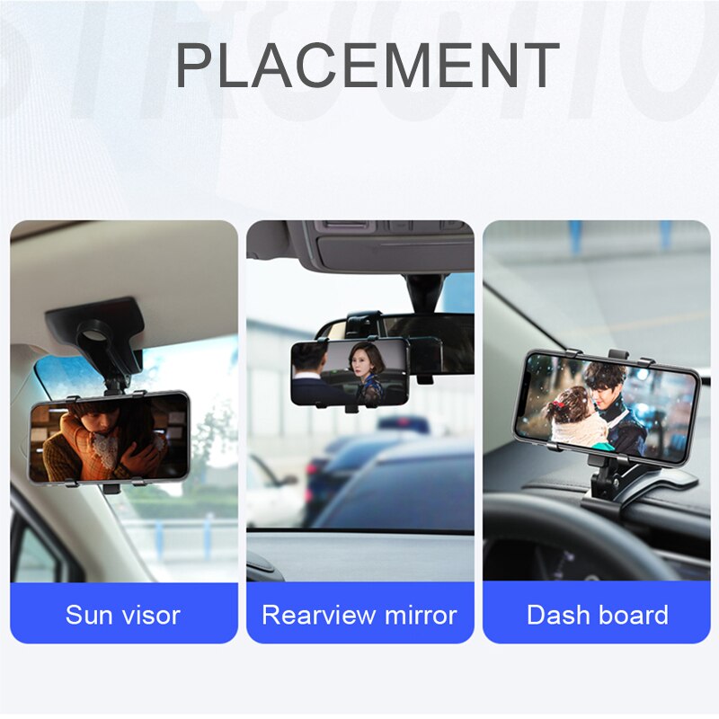 360 Degrees Car Phone Holder Universal Smartphone Stands Car Rack Dashboard Support for Auto Grip Mobile Phone Fixed Bracket