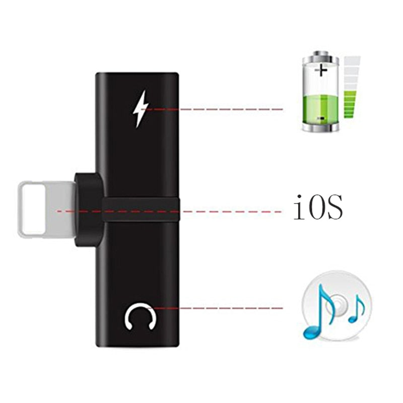 Gourde Headphone Lightnig Audio Charger Adapter 2 in 1 For iPhone 7/ 7 Plus Compatible iOS 10.33&iOS11 For iPhone X 8 / 8plus