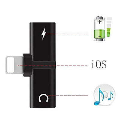 Gourde Headphone Lightnig Audio Charger Adapter 2 in 1 For iPhone 7/ 7 Plus Compatible iOS 10.33&iOS11 For iPhone X 8 / 8plus