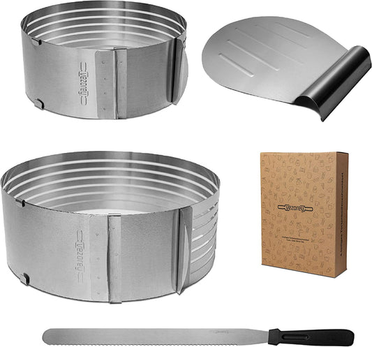 VEZOREY® - Stainless Steel Cake Cutter Set - 4-Piece Cake Base Cutting Set