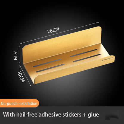 304 Stainless Steel Bathroom Storage Rack Wall Mounted Hole Free