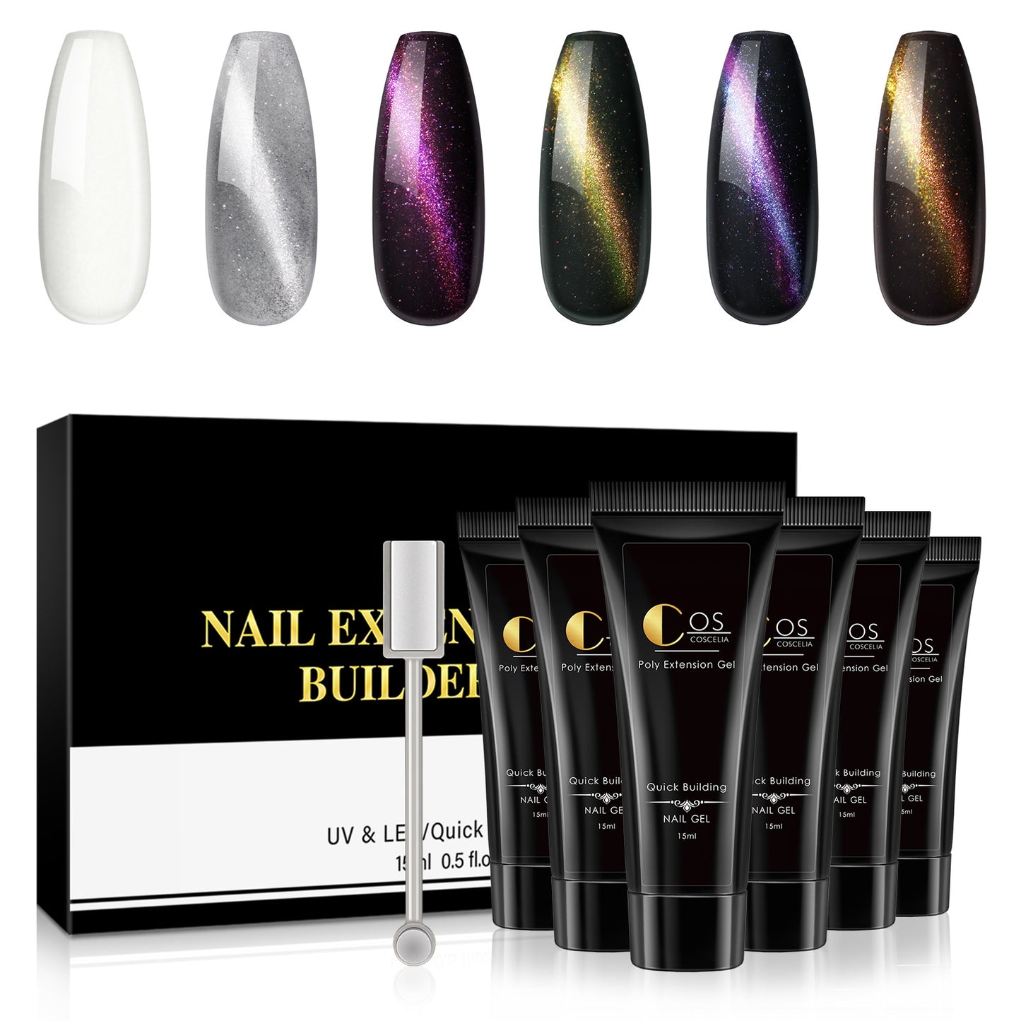 New 6 Color Gift Box Magic Eye Extension Glue Manicure Magnet Manicure Painless Extension Glue