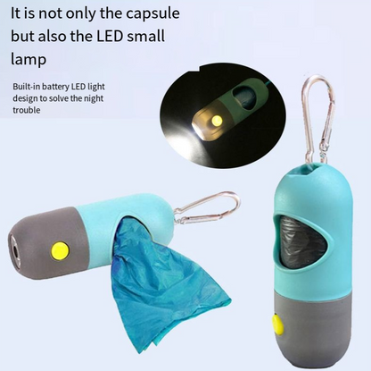 Multi functional LED with light pet garbage bag cat and dog dispenser toilet bag pill cleaning product