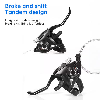 Experience the super smooth 21-speed MTB shifter & brake, enhancing your trekking.