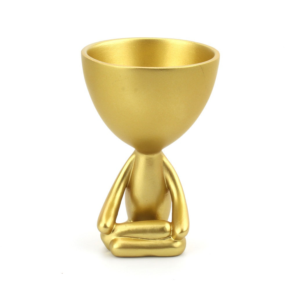 Creative Meditation Figurine Succulent Flower Pot Ornaments