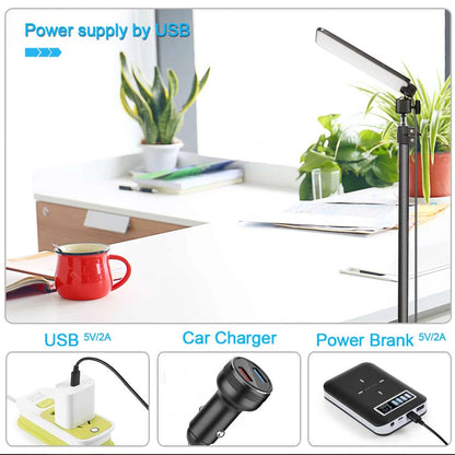 Camping Light LED Selfie Light Lamp Portable Photography Light with Tripod Stand for Outdoor Picnic Barbecue Adjustable Telescop