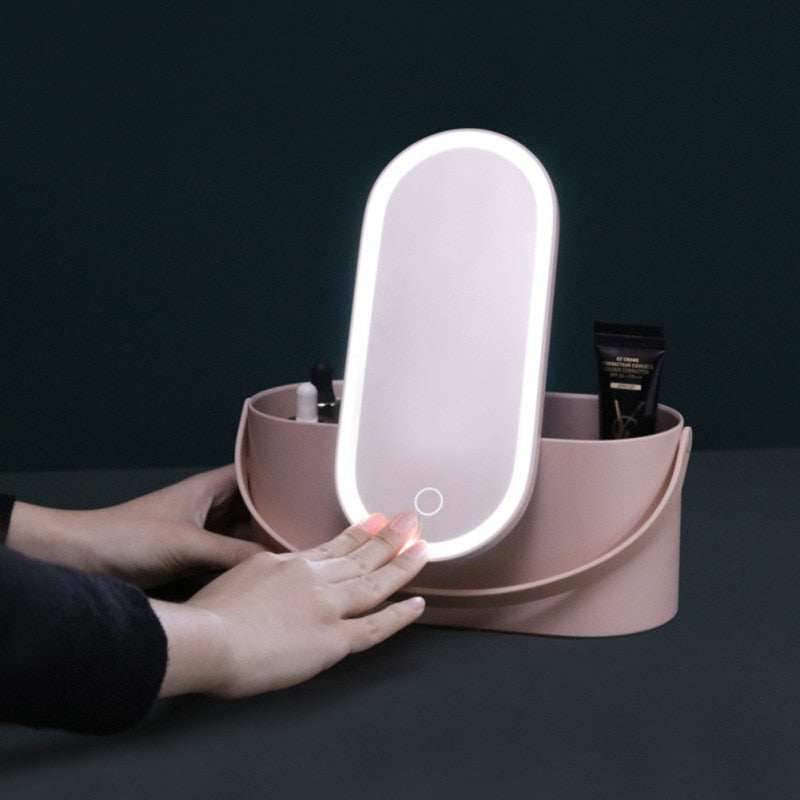 Portable LED Makeup Case – 2-in-1 Beauty Mirror & Organizer