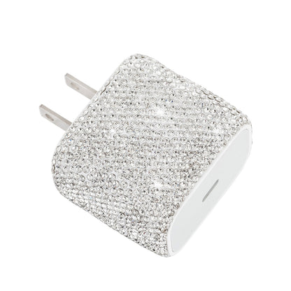 Diamond studded phone charger US standard PD20W phone charger suitable for Apple phone fast charging head