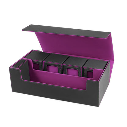 PU Leather Trading Cards Storage Box, holds 600+ cards, for Magic Game Cards, with magnetic closure and for commander decks