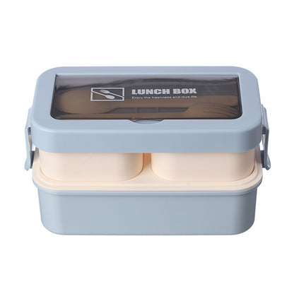 Stylish and simple microwaveable double-layered lunch box for storing lunch boxes
