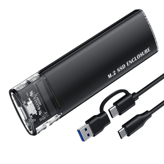 Tool free portable hard drive case transparent NVMe 10Gb M2 solid-state drive case type-C3.1