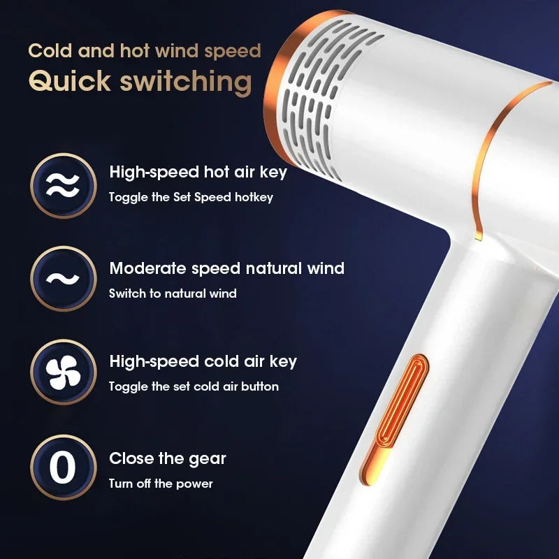Professional Hair Dryer High Power Infrared Anion Hammer Powerful Cold