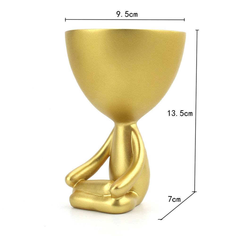 Creative Meditation Figurine Succulent Flower Pot Ornaments