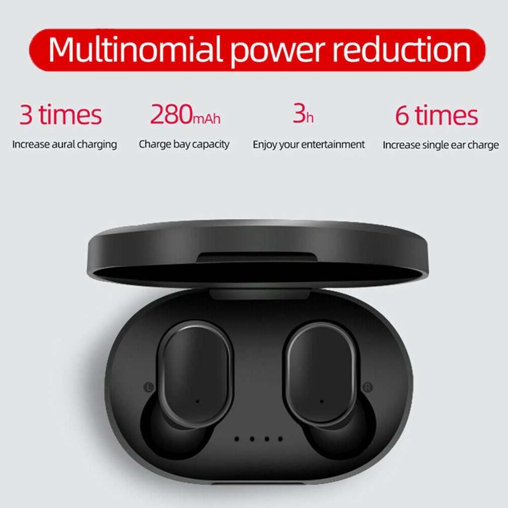 A6S Bluetooth Headsets For Redmi Airdots Wireless Earbuds 5.0 TWS Earphone Noise Cancelling Mic for Xiaomi iPhone Huawei Samsung