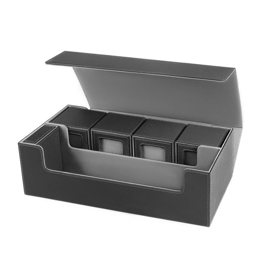 PU Leather Trading Cards Storage Box, holds 600+ cards, for Magic Game Cards, with magnetic closure and for commander decks