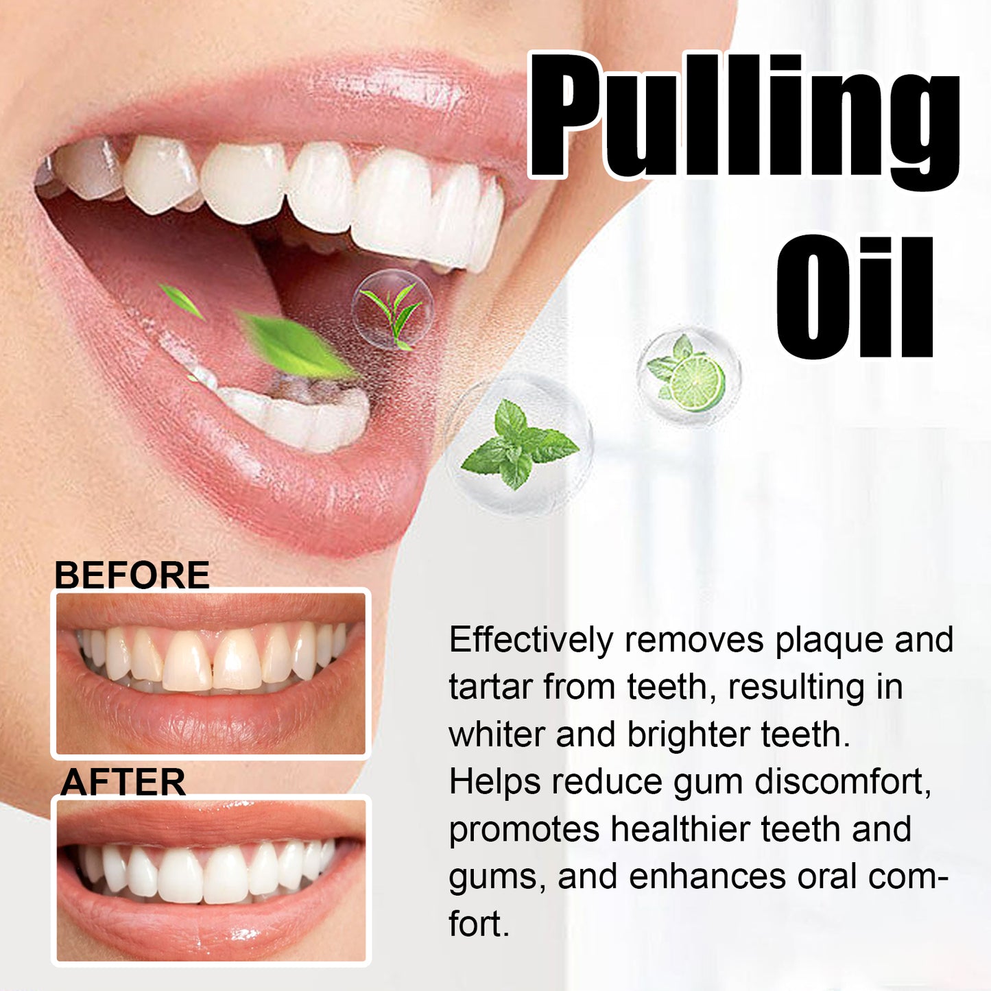 Oralhoe Puling Oil, Clean Mouth Odor Tartar Very Well Protect Teeth And Fresh Breath
