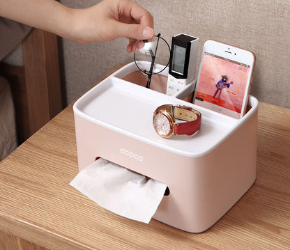 Desktop Tissue Box Multifunctional Home Storage Box Paper Drawer Box
