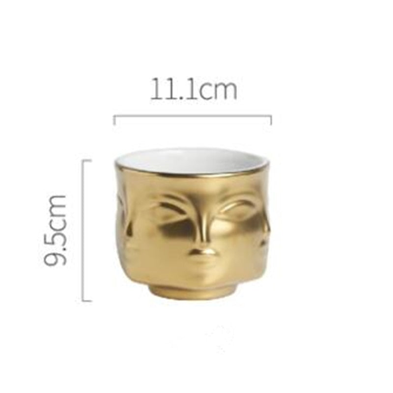 Man Face Flower Vase Home Decoration Accessories Modern Ceramic Vase