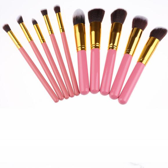10 Pcs Silver Golden Makeup Brushes Cosmetics Foundation Blending…