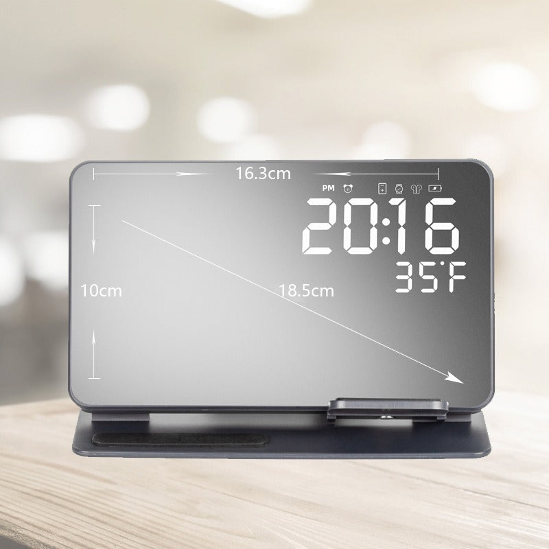 2 1 Wireless Charging Time Display Alarm Clock 15w Thermometer