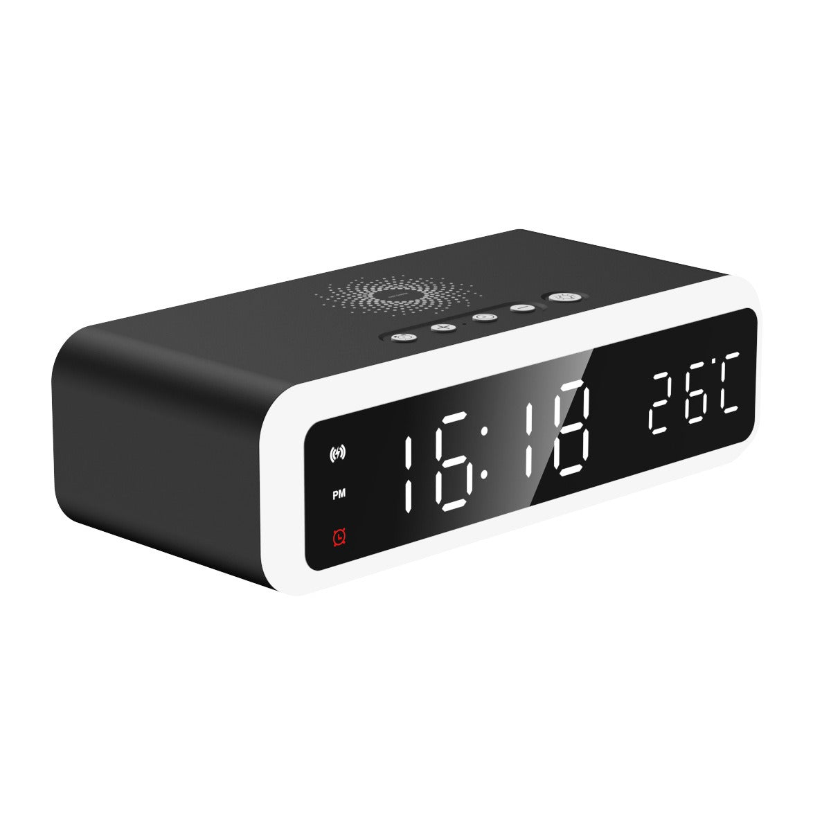 15W Wireless Charging Digital Alarm Clock with Thermometer & Night Light
