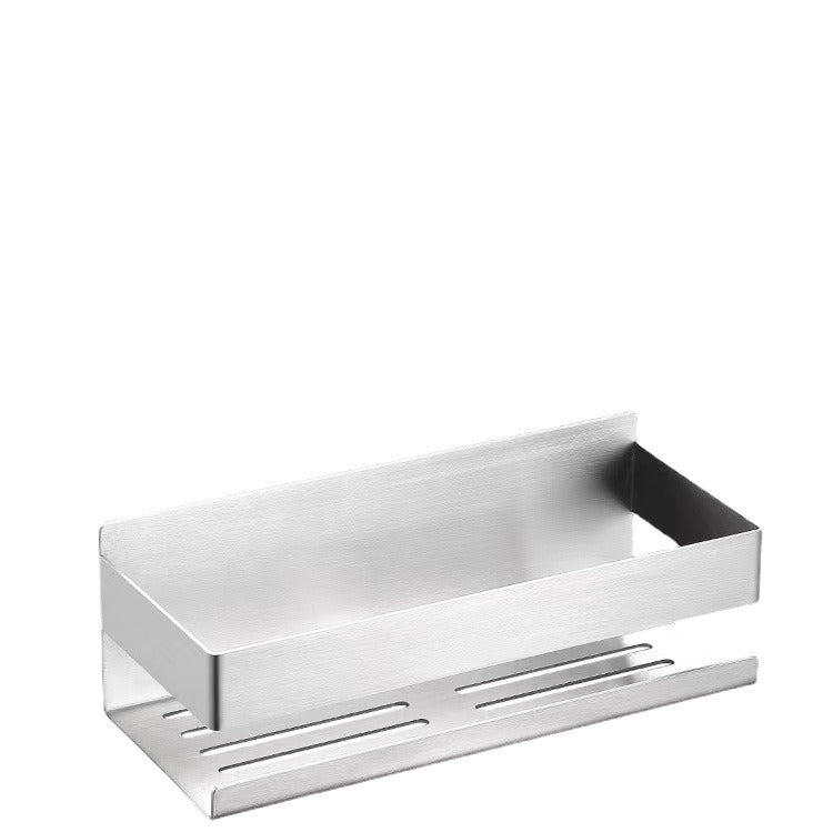 304 Stainless Steel Bathroom Storage Rack Wall Mounted Hole Free