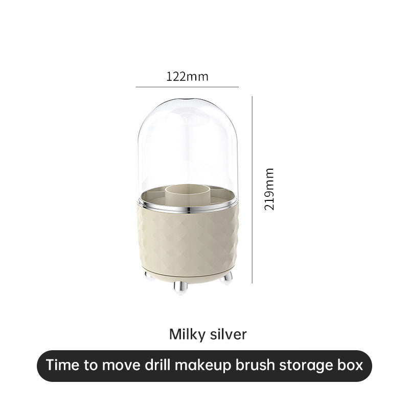 Rotating makeup brush cashier box home desktop large capacity covered dustproof separate receiving box