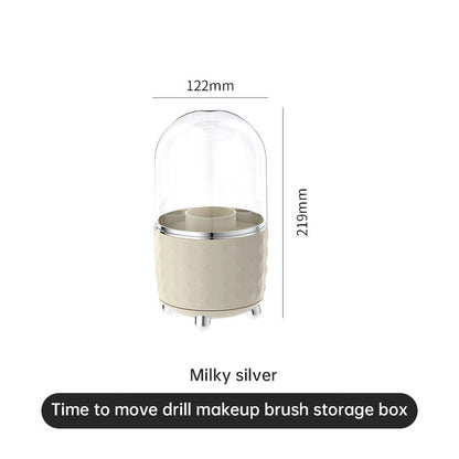 Rotating makeup brush cashier box home desktop large capacity covered dustproof separate receiving box