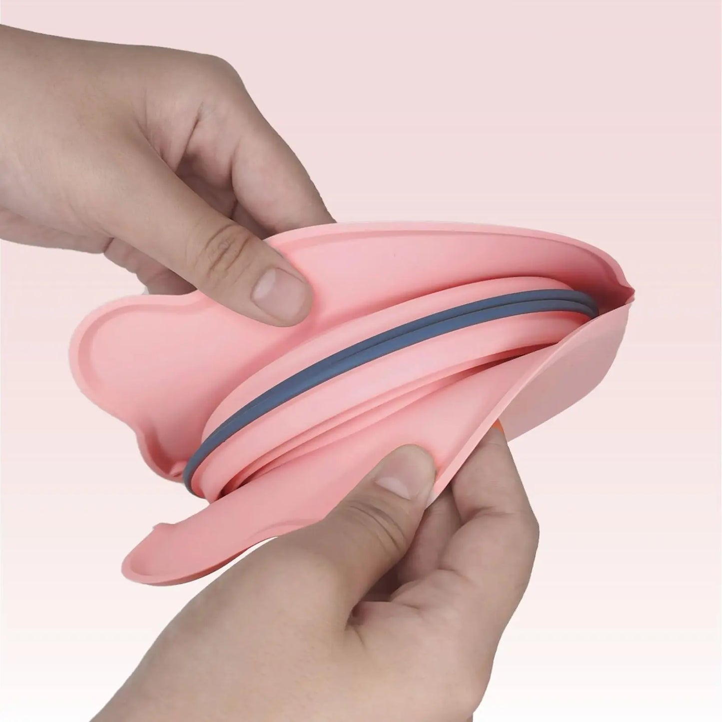 Collapsible Silicone Double Dog  Bowl,Travel Dog Bowl,Collapsible Slow Feeder Bowl,Spill and Anti-Flip Mat