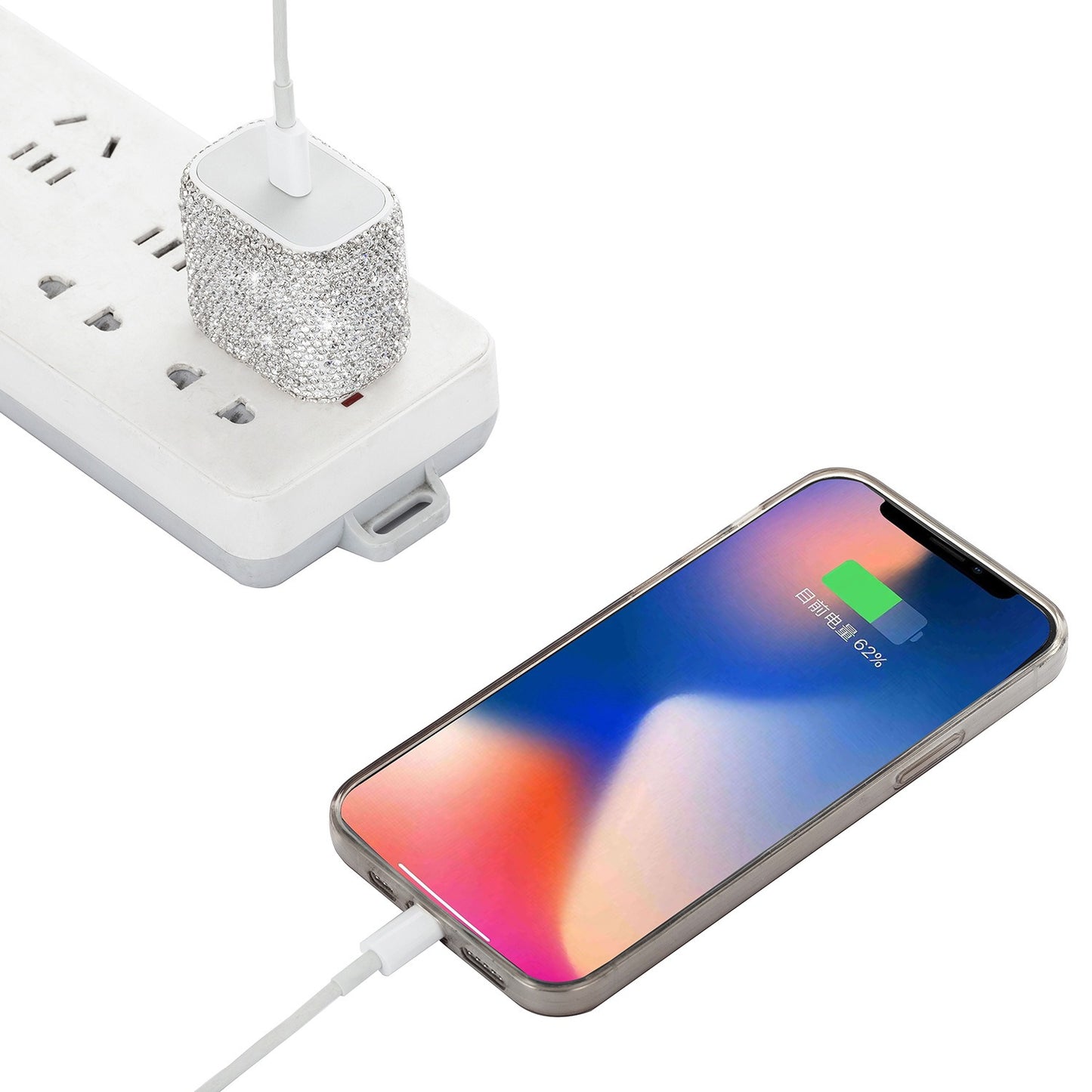 Diamond studded phone charger US standard PD20W phone charger suitable for Apple phone fast charging head