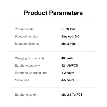 TWS Bluetooth Earphones HD Stereo Wireless Headphones  Touch Control Noise Cancelling Gaming Headset Microphone for sport