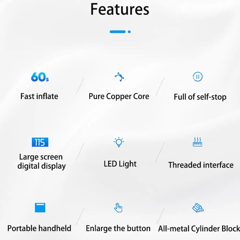 12v Mini Car Air Compressor Tire Inflatable Air Pump Portable