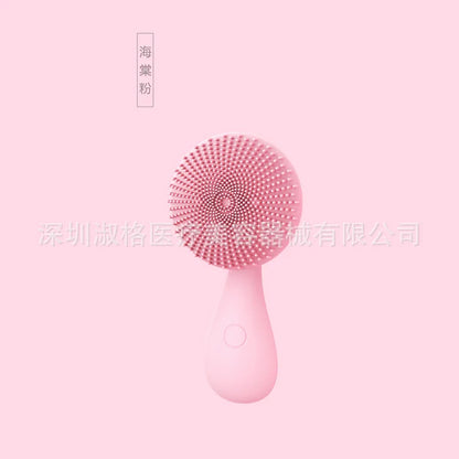 SJ01 Small Good Luck Bead Massage Sound-wave Silicone Face Cleaner Electric Multi-functional Facial Brush Rotating Rub