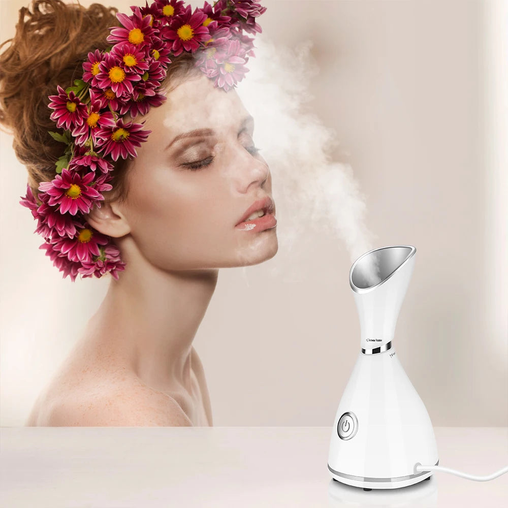US EU AU Plug Facial Steamer Cleaner Nano Ionic Facial Deep Cleaning Hot Steamer Face Sprayer Machine Beauty Face Steam Device
