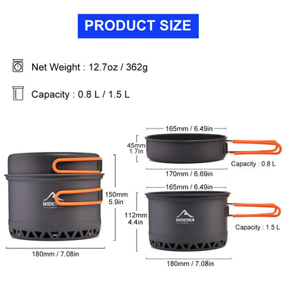 *PRODUCT OF THE WEEK* Widesea Camping 1.3L 2.3L Cookware Outdoor Cooking Set Heat Cooker