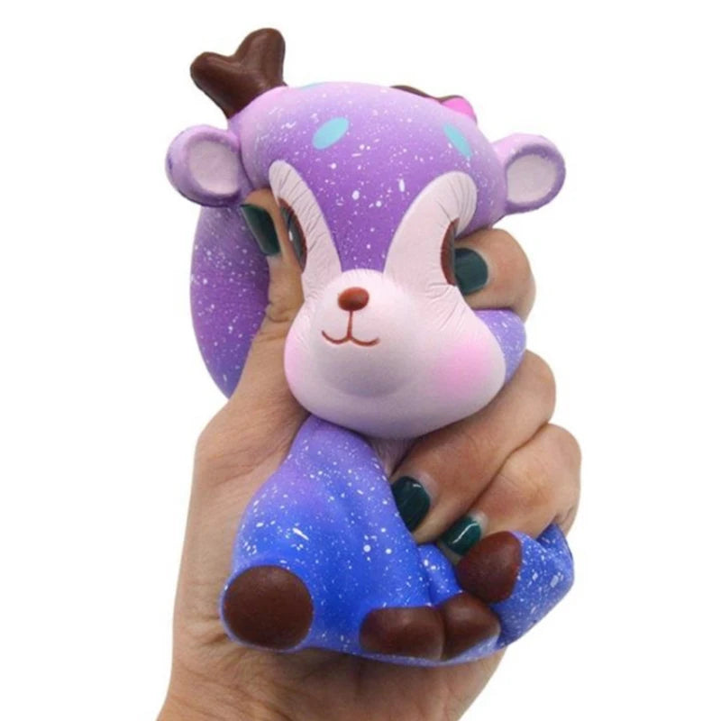 Jumbo Kawaii Colorful Galaxy Deer Squishy Slow Rising Stiskalne igrače 