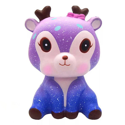 Jumbo Kawaii Colorful Galaxy Deer Squishy Slow Rising Stiskalne igrače 