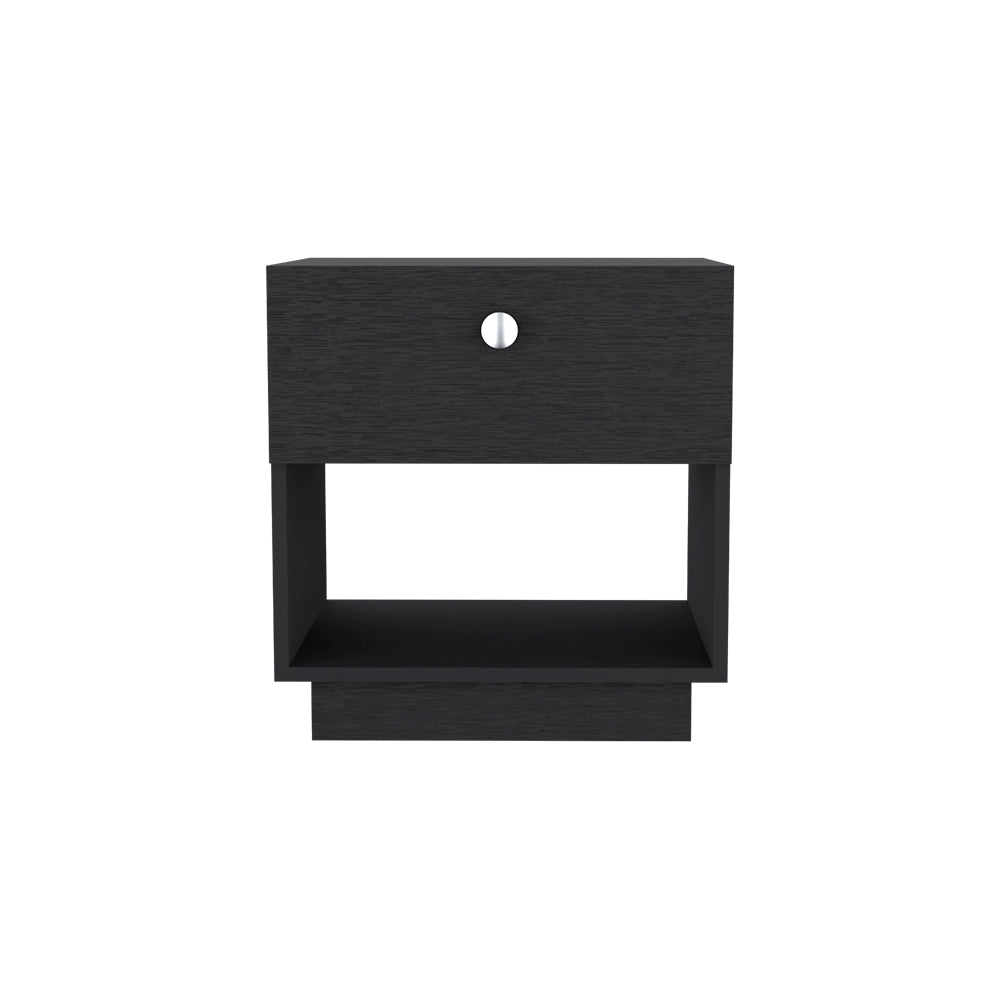 Nightstand Viliigili, One Drawer, Black Wengue Finish