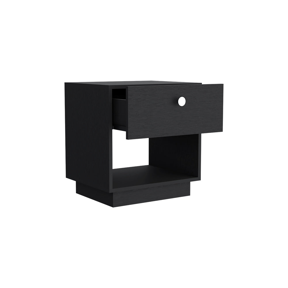 Nightstand Viliigili, One Drawer, Black Wengue Finish