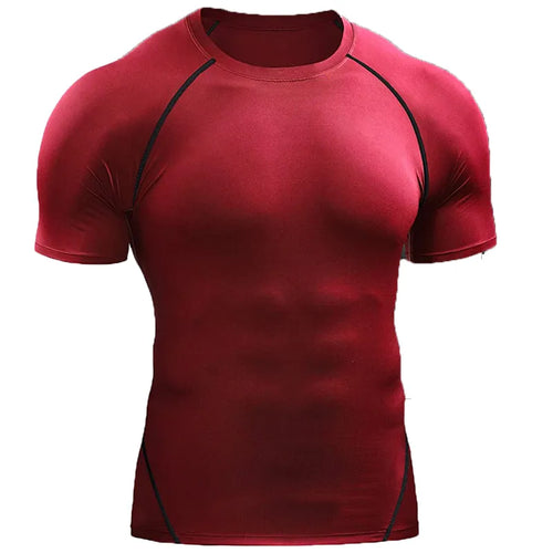 Compression T Shirt Men Summer Sportswear Running T-shirt Elastic