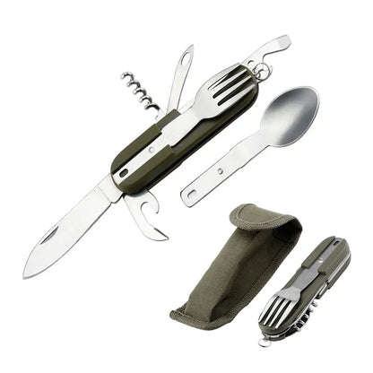 Camping Cutlery Stainless Steel  Folding Knife Fork Spoon Portable