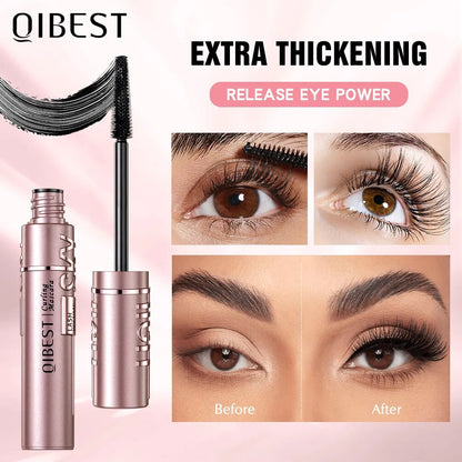 QIBEST New Silk Fiber Black Mascara Waterproof Long Lasting Extension