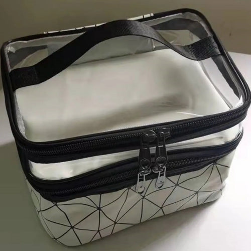 Double portable large capacity makeup bag Korean version Ringer travel