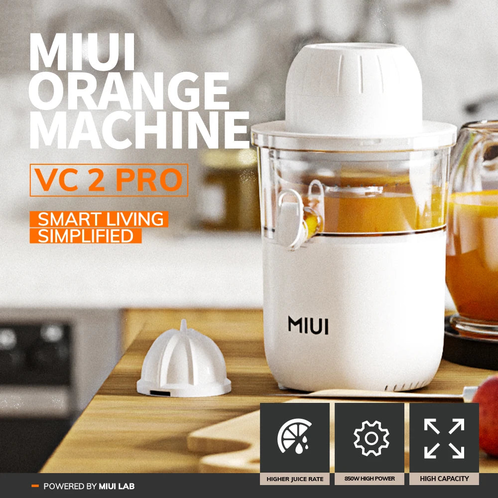 MIUI 850W Citrus Juicer Squeezer with 2 Cones, Stainless Steel Quiet