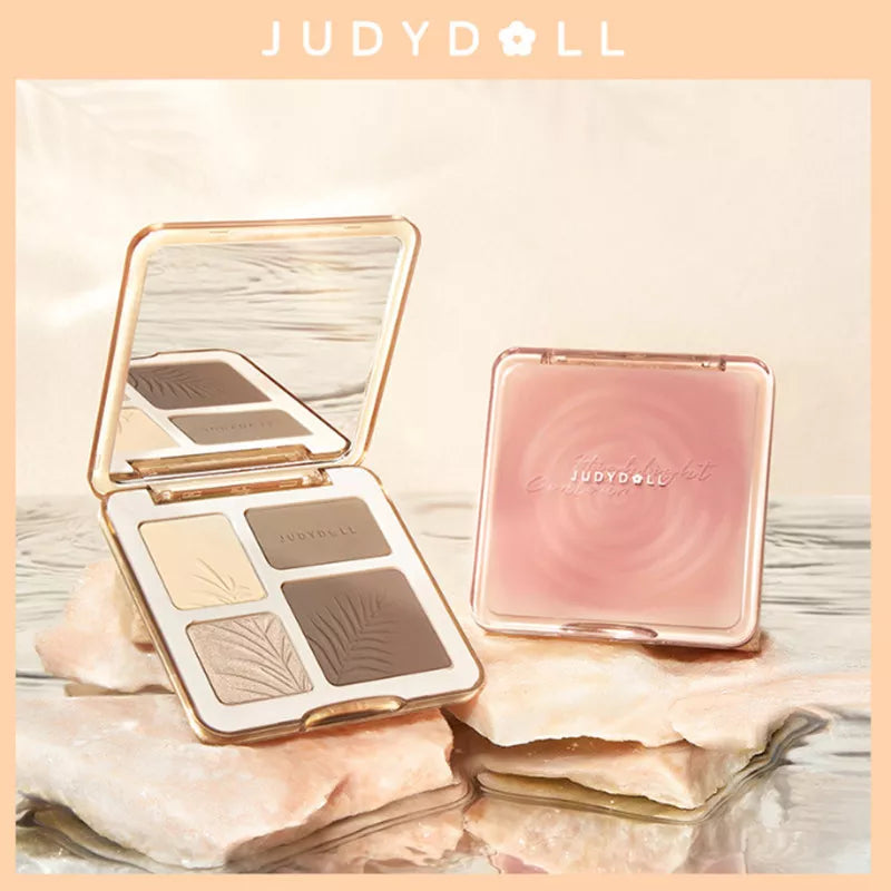 Judydoll Facial Highlighter Makeup Palette Face Lasting Glow Brighten 