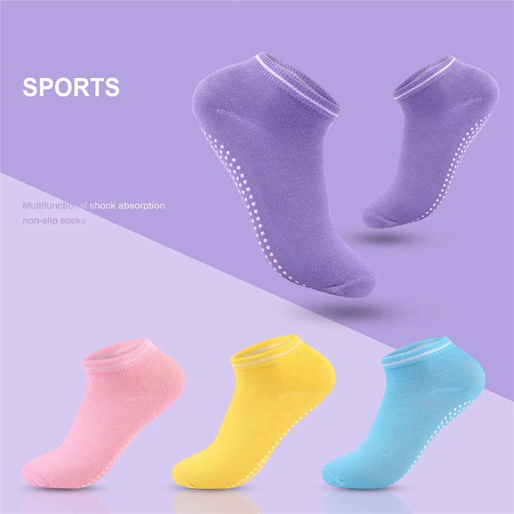 Indoor Non-Slip Floor Socks Candy Color Dispensing Sports Boat Socks